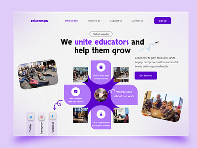 Education Bootcamp Landing Page Hero Section Idea creative design education education landing page figma landing page landing page design ux