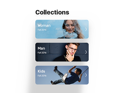 Collections app collections fashion ios iphone menu navigation photos selector titles ui ux