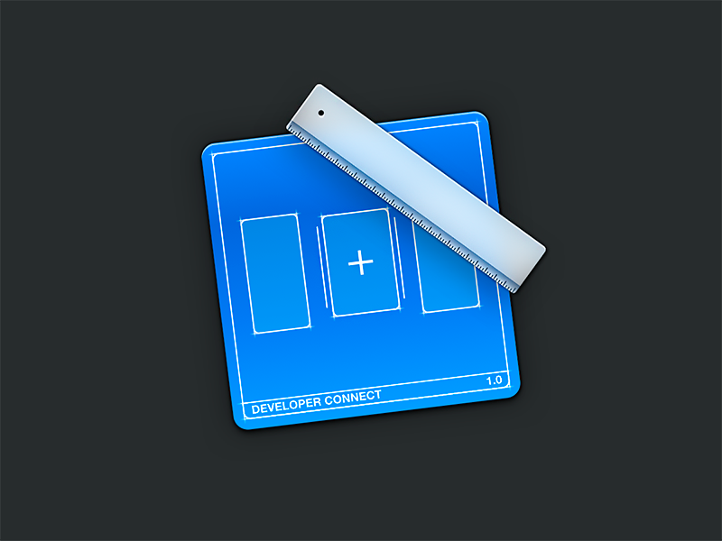 Developer icon skeu new add create ruler blue icon blueprint developer