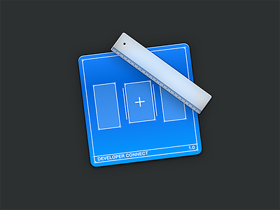 Developer icon add blue blueprint create developer icon new ruler skeu