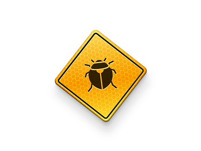 Bug icon 1830 bug danger icon ios macos sign skeu yellow