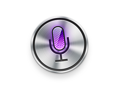 Siri icon app button design glass icon iphone led metal mic siri skeu skeumorphic ui