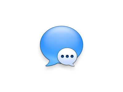 Messages app blue bubble buron design frosted glass icon message skeu ui vector