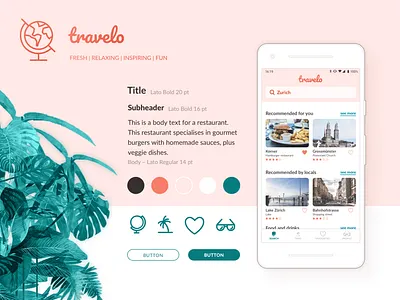 travelo styletile app design style tile ui