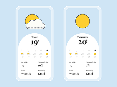 Daily UI: Weather app design application design daily ui dailyui dailyuichallenge design mobile mobile app ui ui ux ui design uidesign uiux weather weather app weather forecast