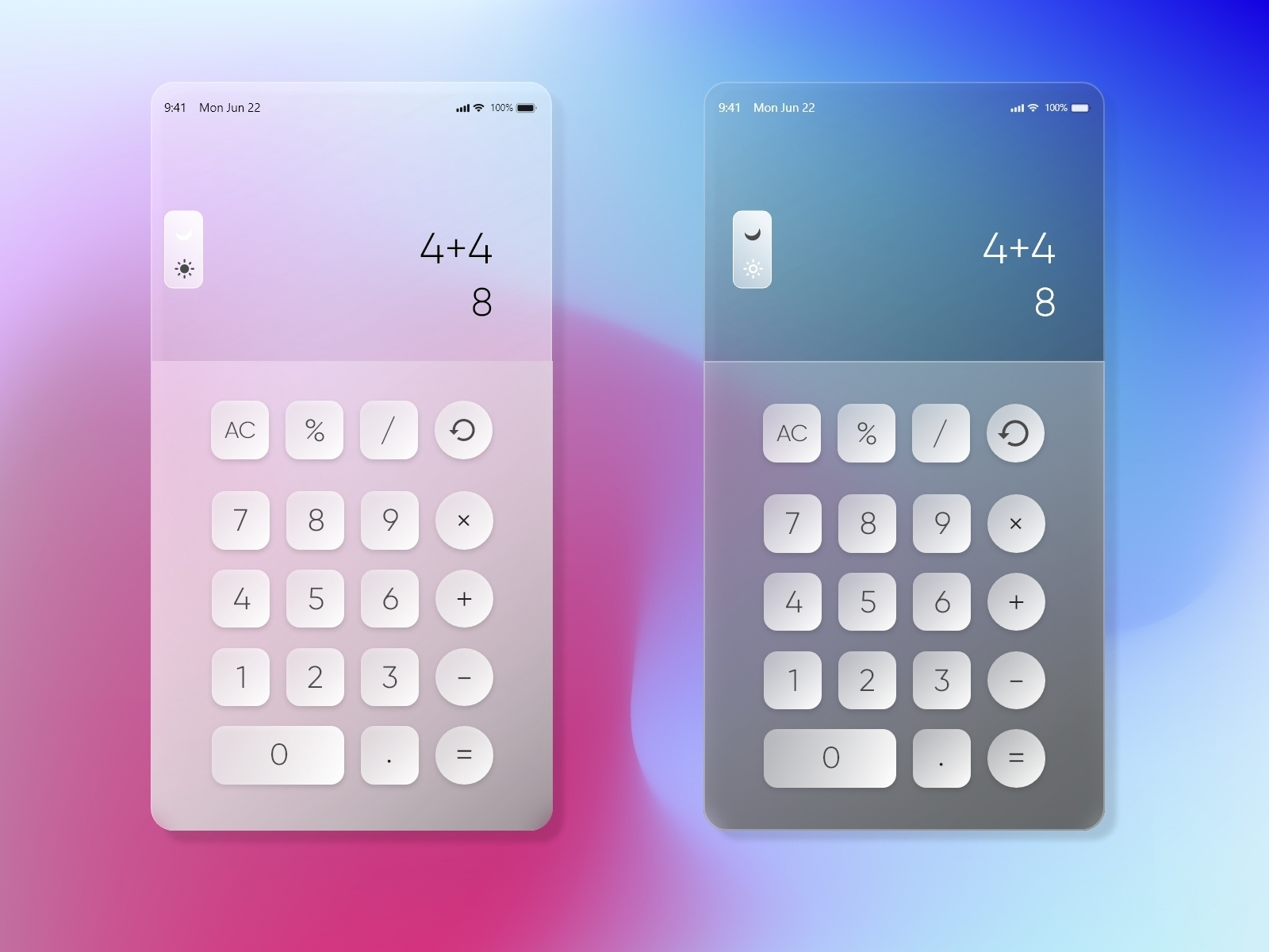 Glassmorphism Calculator UI Concept by Aroma Mandal on Dribbble