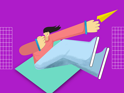 Paper Plane characterdesign design flat illustration pop vector