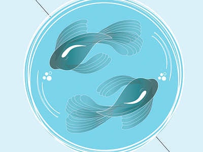 Fishes design flat illustration vector