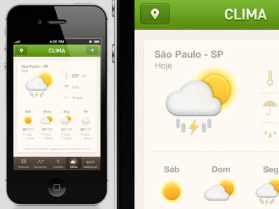 Key Visual - Weather Screen app design icon interface ios iphone ui weather