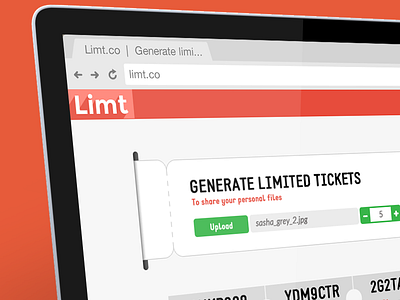 Limt.co - Generate limit tickets for your files design file limit limt long mockup shadow sharing ticket web