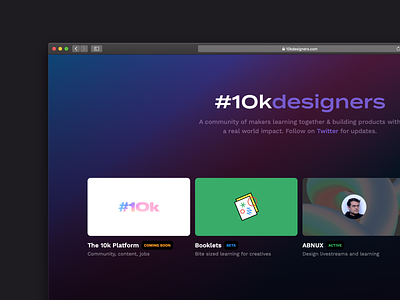 Introducing, 10k. 10kdesigners abnux ui ui design uiux web website website design