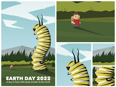 Earth Day Poster caterpillar design earth day graphic graphic design illustration poster vector