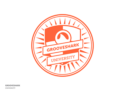 Grooveshark University Logo branding education grooveshark logo mark ribbon school shield university