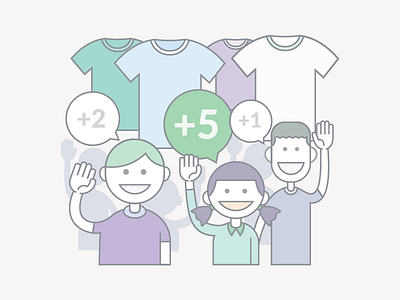 Crowdfunded T-Shirt Printing Illustration community crowdfunding illustration participants people share social t shirts tee