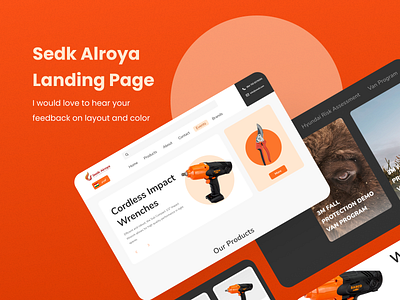 Sedk Alroya Landing Page black company design figma landing page orange ui ux vector web web design
