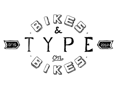 Bikes & Type on Bikes bw logo sketch