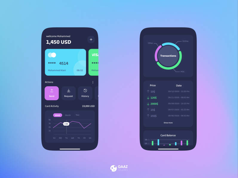 mobile wallet ui design by mohammad kiani on Dribbble