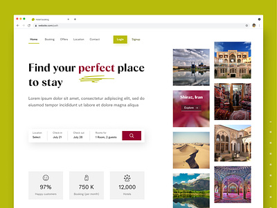 Hotel reservation landing page | hero section