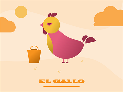 El Gallo animals design illustraion loteria mexico