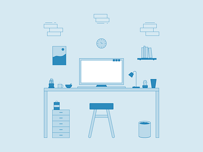 Work Desk desk desktop illustraion office work