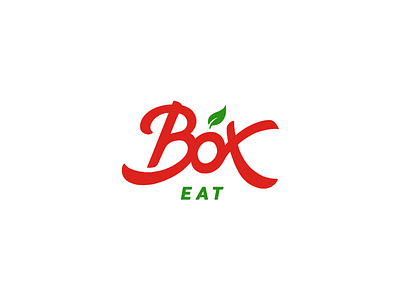 Boxeat apple box custom eat eco flat food green leaf logotype red type