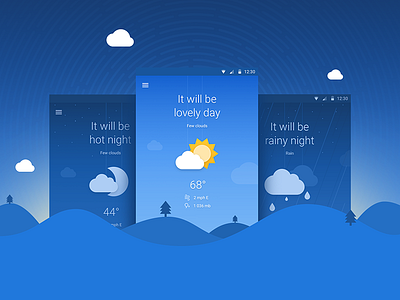 Coolcal Landing Page android app blue calendar coolcal design ui weather