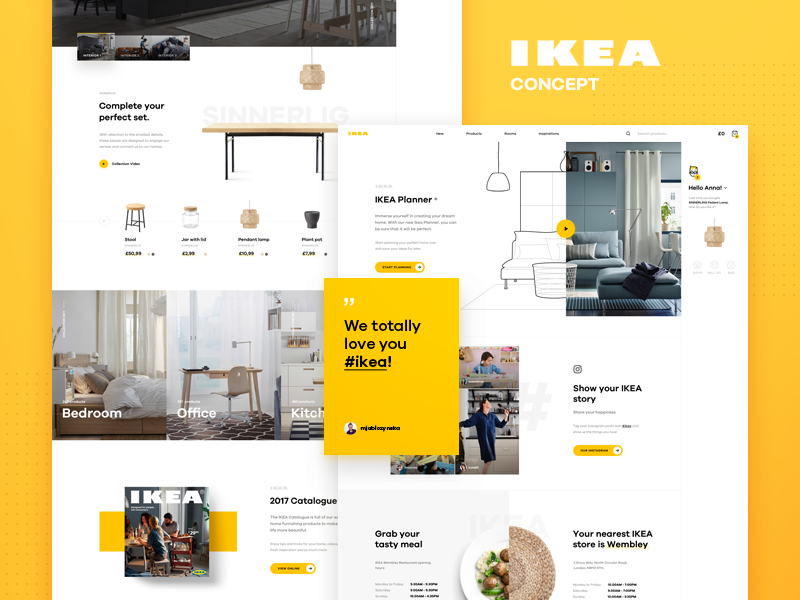 IKEA Online Concept Homepage by Luke Pachytel for Netguru on Dribbble