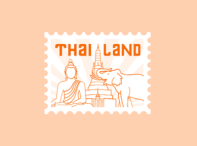 THAILAND STAMP | Dribble Weekly Warm-Up design graphicdesign illustration stamp thailand weekly warm up