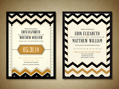 Chevron Wedding Invitation Options