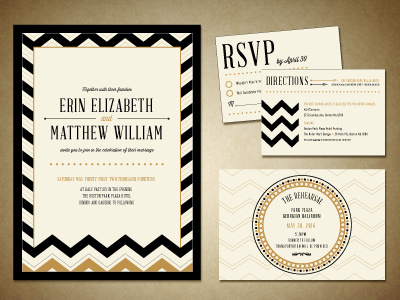 Final Chevron Invitation Package chevron wedding invitation