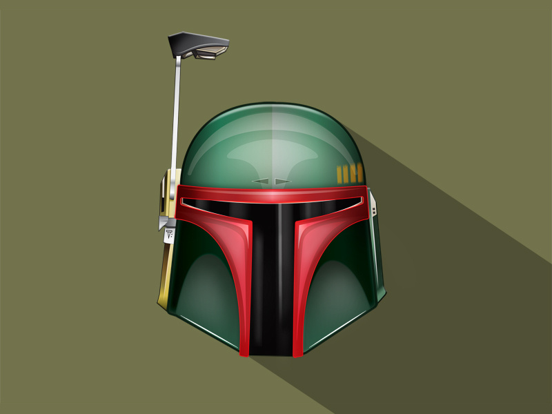 Boba Fett Helmet Illustration.