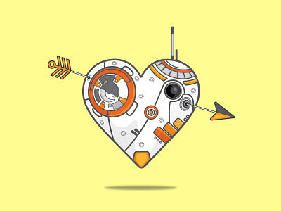 BB-8 HEART arrow bb 8 heart love star wars valentine