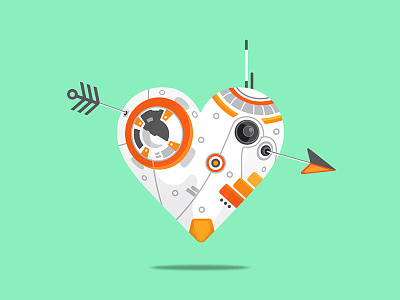 BB-8 HEART - Version 2 arrow bb 8 heart love star wars valentine