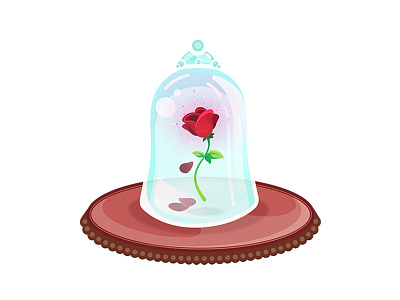 The Enchanted Rose beauty and the beast disney dome illustration rose