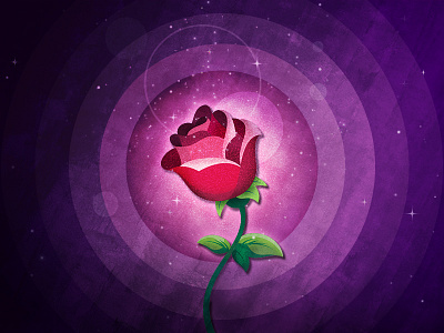 Beauty and The Beast: The Enchanted Rose beauty and the beast circles disney illustration purple rose vector