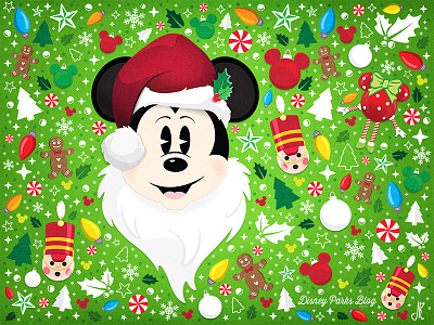 Santa Mickey candy christmas disney holidays illustration mickey mickey mouse ornaments santa vector
