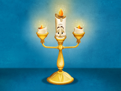 Lumiere beauty and the beast candle character disney illustration lumiere vector
