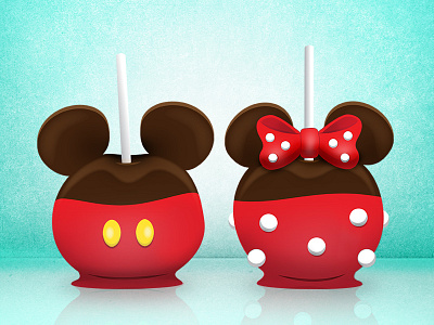 Mickey and Minnie Candy Apples