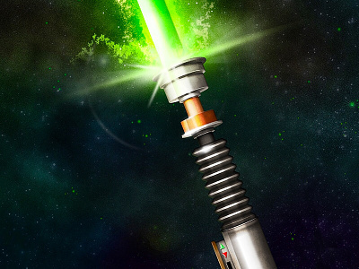 May The Fourth Be With You - Light Saber green light light saber lighting photoshop space star wars texture vector
