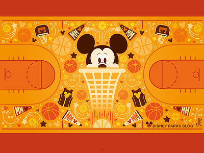 Mickey Basketball Wallpaper Design basketball disney illustration mickey mickey mouse nba sports vector