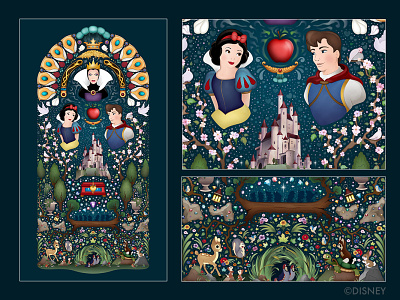 Snow White and the Seven Dwarfs disney disney princess epcot illustration illustrator photoshop princess snow white vector