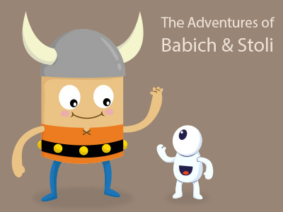 The Adventures of Babich And Stoli cartoon character character design cute helmet hero illustration monster orange vector viking warrior