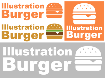 Illustration Burger Logo burger food grey illustration junk logo orange
