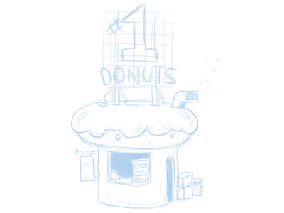Snack Shack #1 Rough blue concept design donut doughnut drawing food shack sketch snack