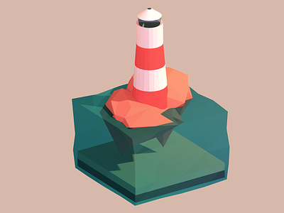 Obligatory lighthouse 3d blender island isometric lighthouse low poly lowpoly sea water