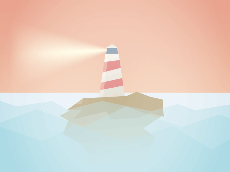 Lighthouse ae after effects animation illustration lighthouse loop low poly pastel