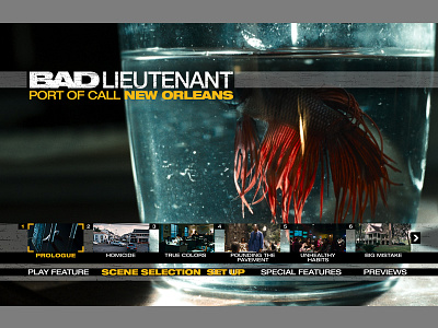 Bad Lieutenant DVD Blu-ray Menu bd buttons dvd menu design motion design sony user interface user interface design