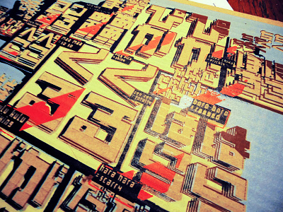 Kulu3 Dribble anselmdastner katakana poster screen print typography