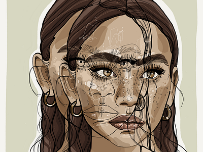 BEAUTY freckles girl graphic design illustration illustration digital instagram ipad pro ipadart portrait portrait art