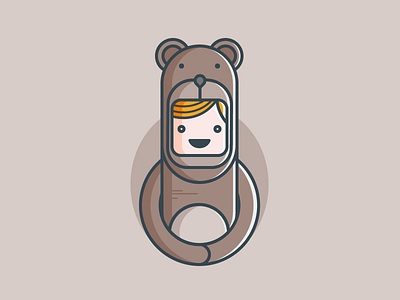 "Bear Kidz" bear bigline brown cute kid outline